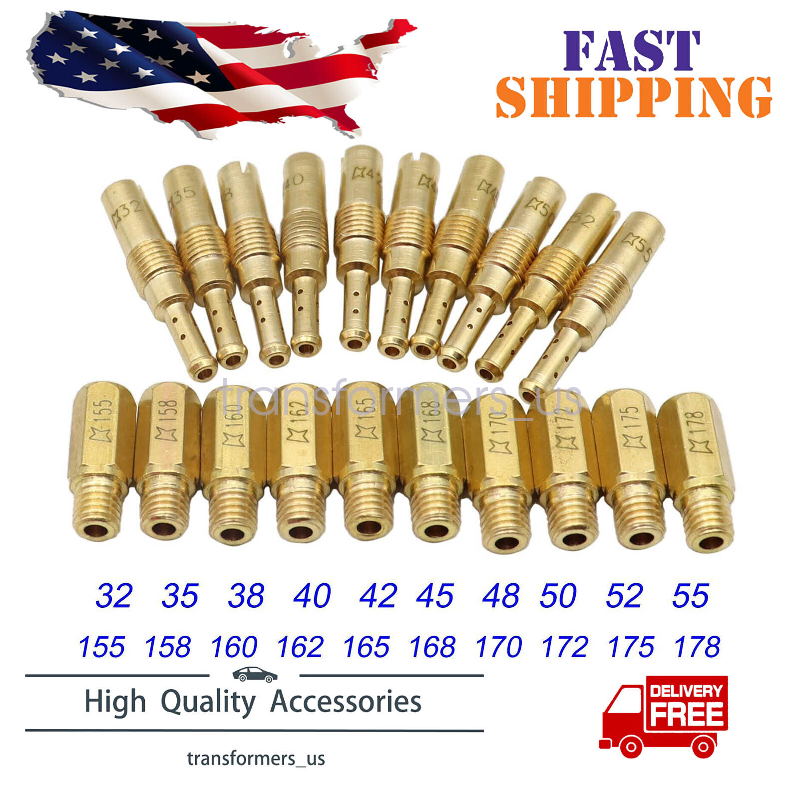 10Pcs Slow Pilot Jet 10Pcs Carburetor Main Jet kit & for PWK Keihin OKO CVK PWM