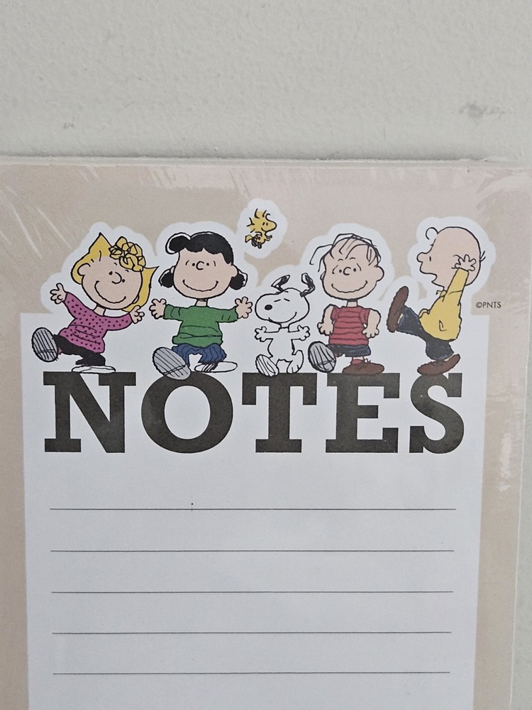 Peanuts Snoopy Gang Happy Dance "NOTES" Lined Magnetic Note Pad - 100 sheets-NEW
