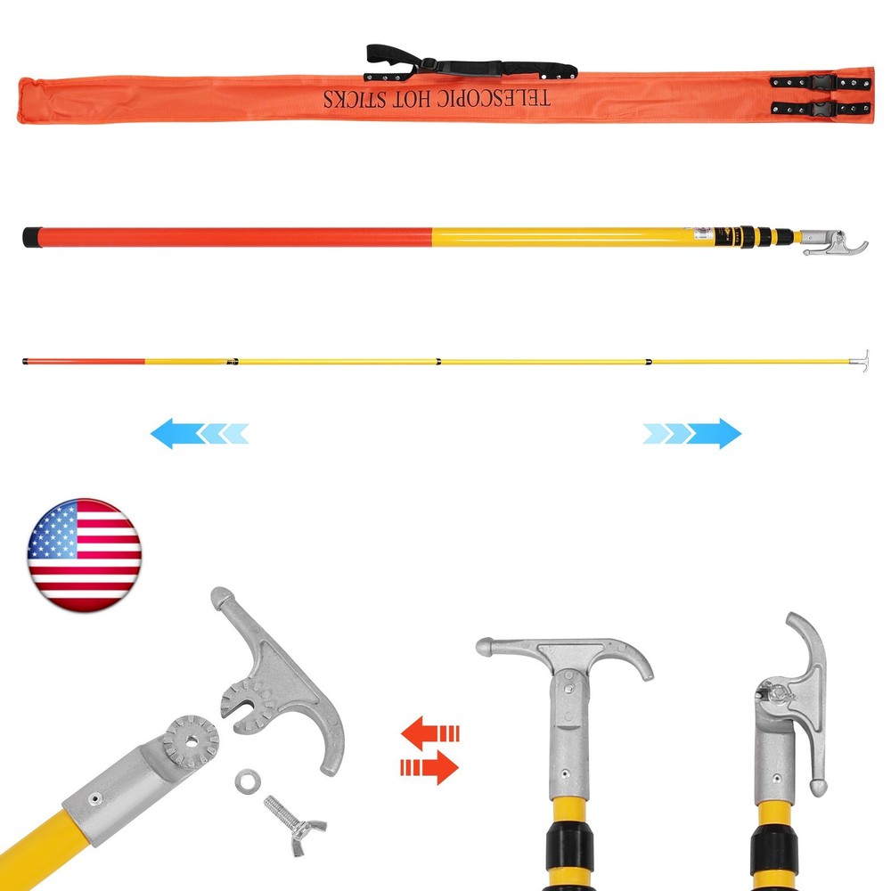 220KV 6m 4 Sections Electrical Hot Stick Telescopic Operation Pull Rod