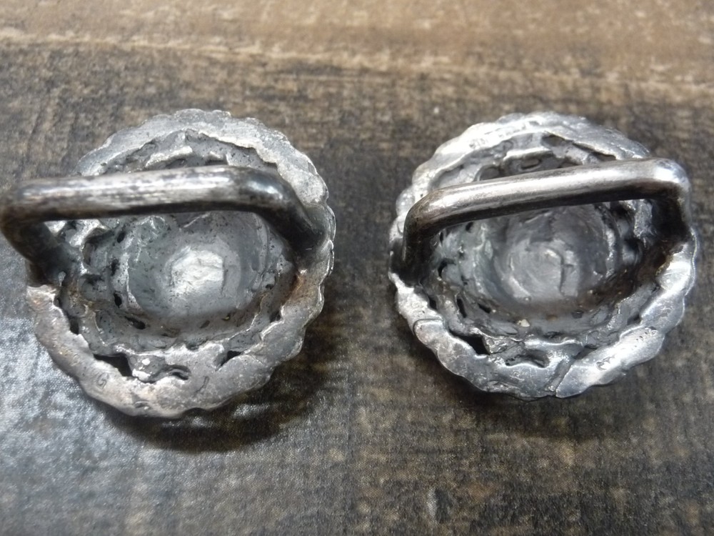 1 1/4" pair of Solid Sterling Silver Conchos