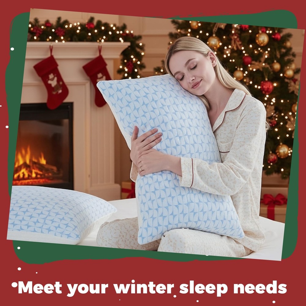 QUTOOL Cooling Firm Side Sleeper Pillow, Adjustable Shredded Memory Foam