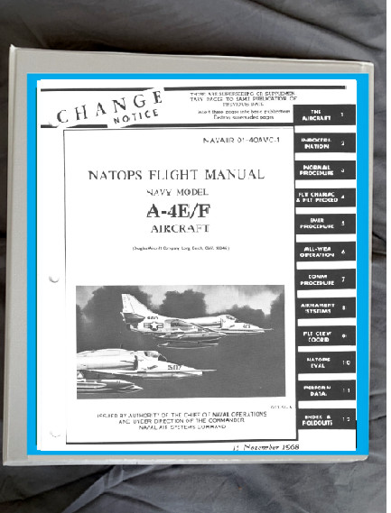 Douglas A4e a4f skyhawk  aircraft Operating flight manual manual & book OEM