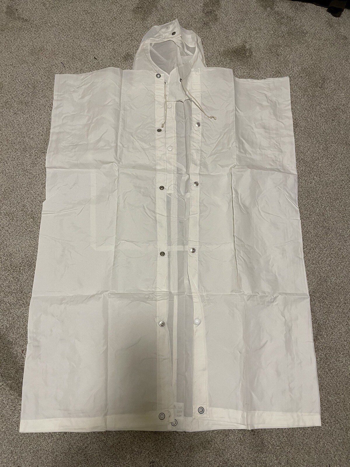 New White Swiss Army Latex Snow Camouflage Rain Poncho, Impermeable Waterproof!