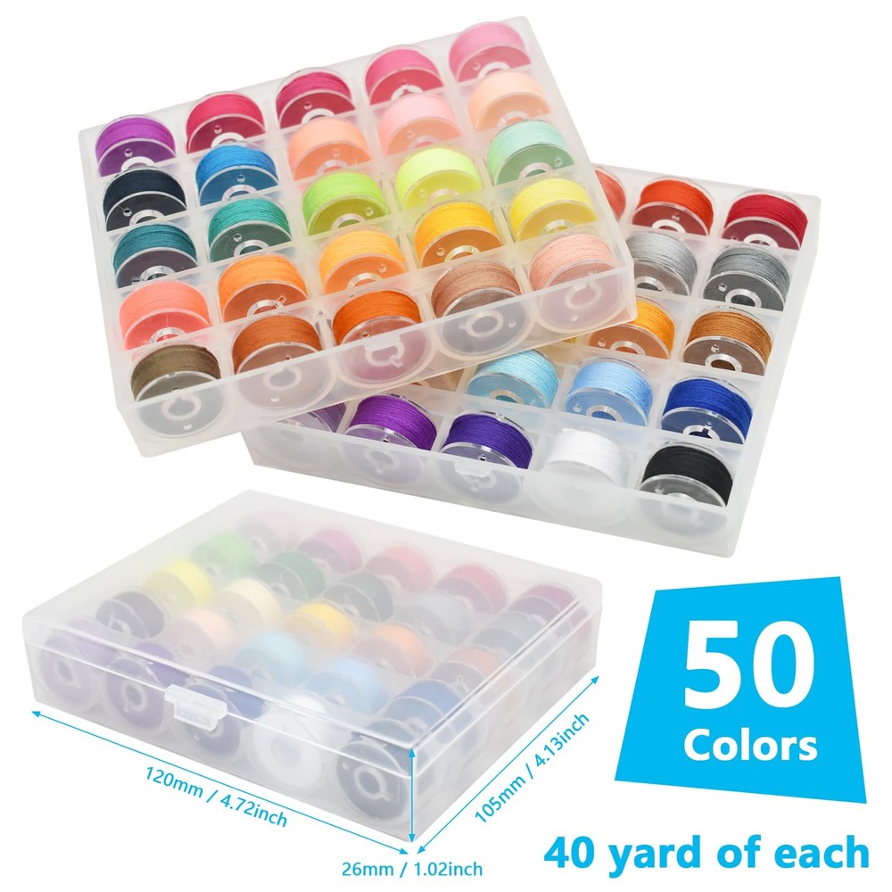 100pcs bobbin Threads kits, 400yard Per Polyester Thread Spool Set Matching P...