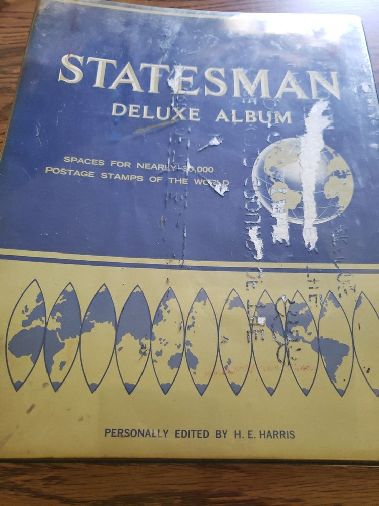 H.E.Harris Statesman Deluxe World Stamp Album with 120 Stamps Holds Up To 30,000