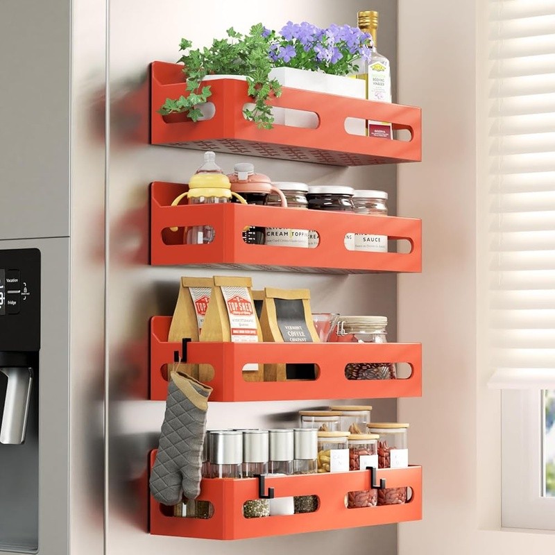 Magnetic Spice Rack Storage Organizer Refrigerator Space Saving Kitchen Solution
