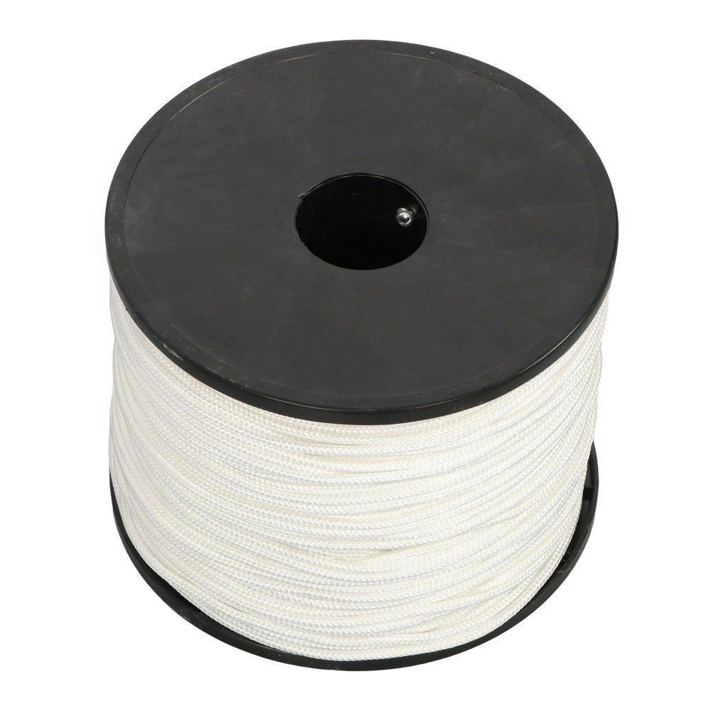 1/8" × 500' White Nylon Rope Sturdy Spool Solid Braid Rope Abrasion Resistance