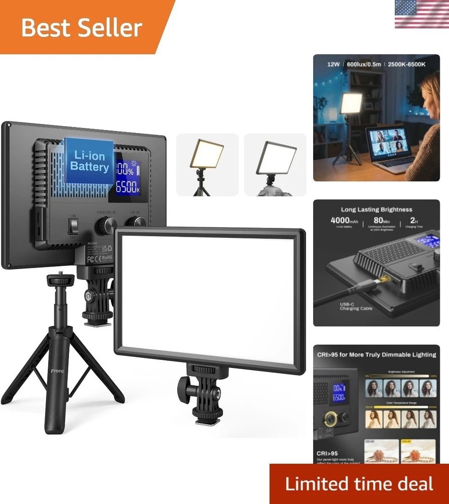 9" LED Video Light Panel, 2500K-6500K Camera Light for Video Conference Recor...