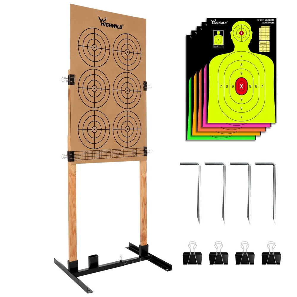 Highwild Adjustable Target Stand Base for Paper Shooting Cardboard E- 1 Pack