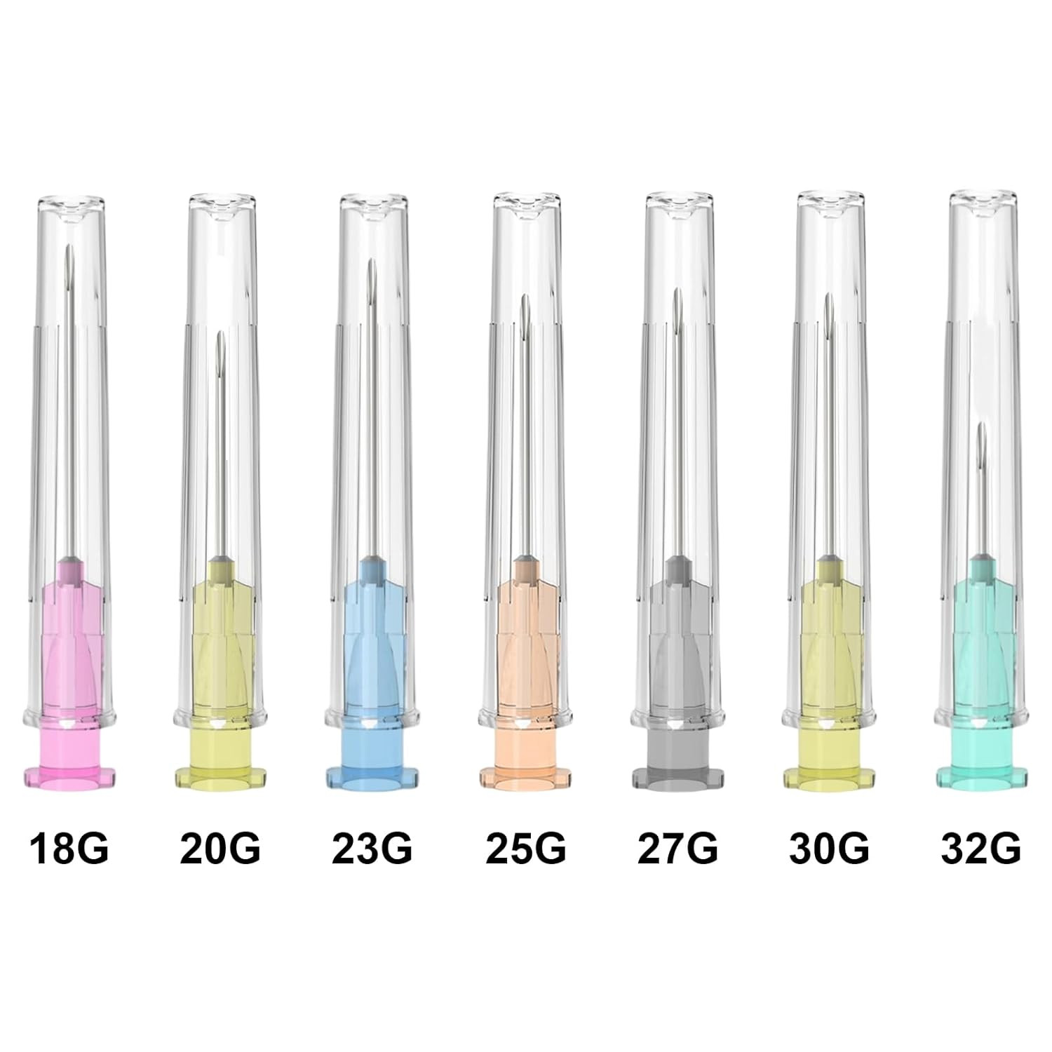 100 Pcs 25 Gauge 5/8-Inch(16Mm) Needle Luer Lock Lab Accessories, with Cap, Indi