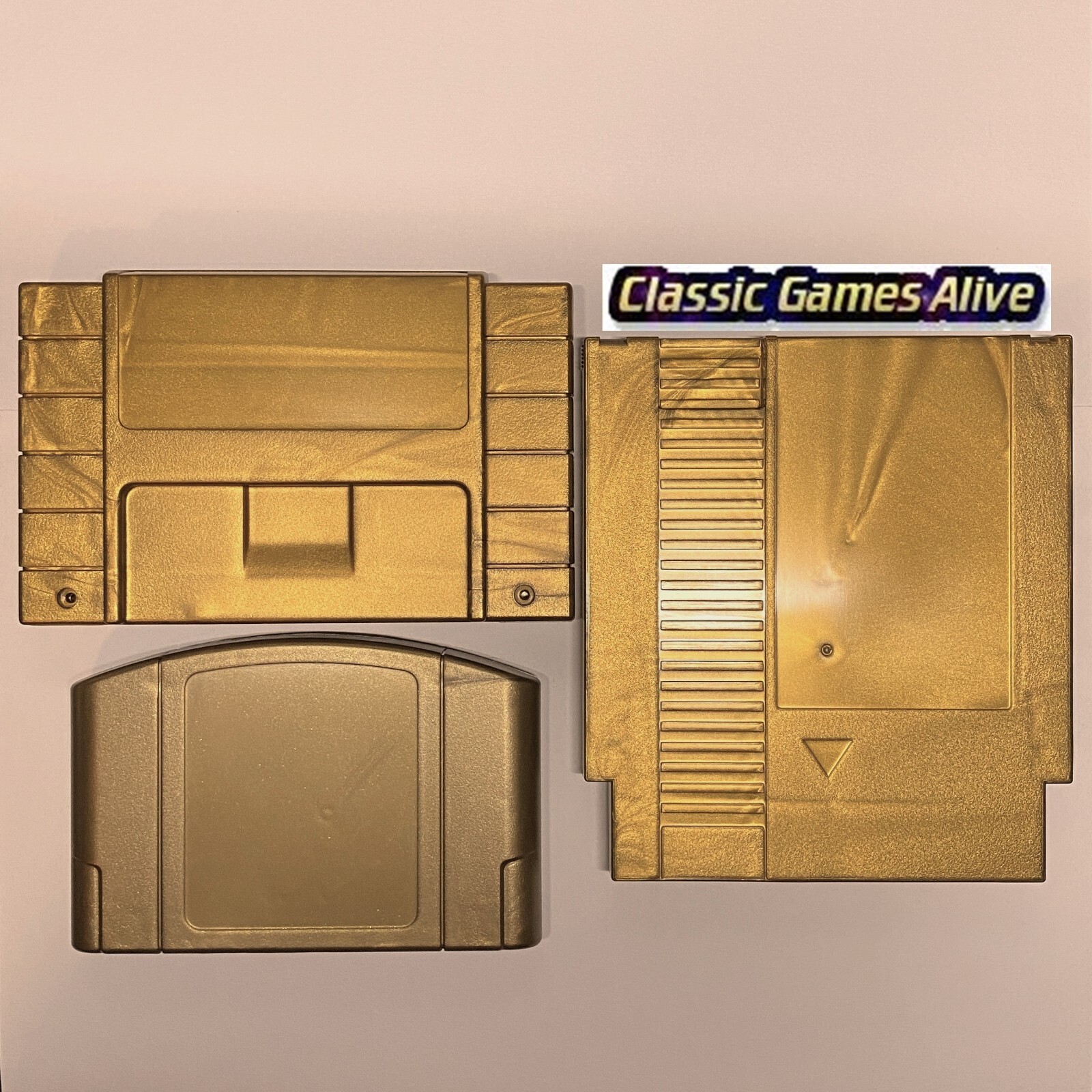 Zelda Gold Cart Shell for N64, SNES and NES replacement (Majora’s Mask style)