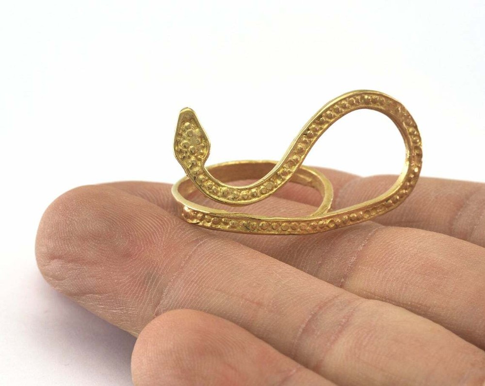 Snake Adjustable Ring Raw brass (20mm 10US inner size - Adjustable ) Oz2689