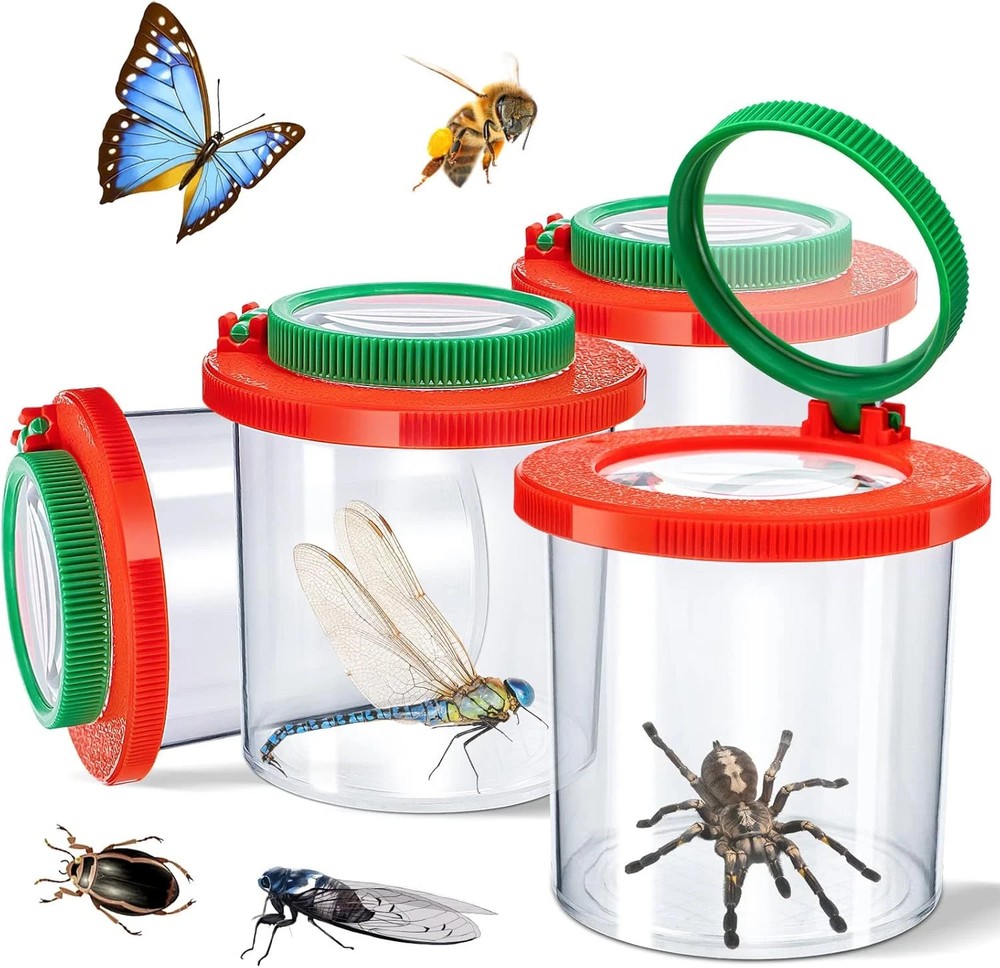 Insert Bug Viewer for Kids, 4PCS Magnifying Insect Box Bug Catcher Kit for Kids,