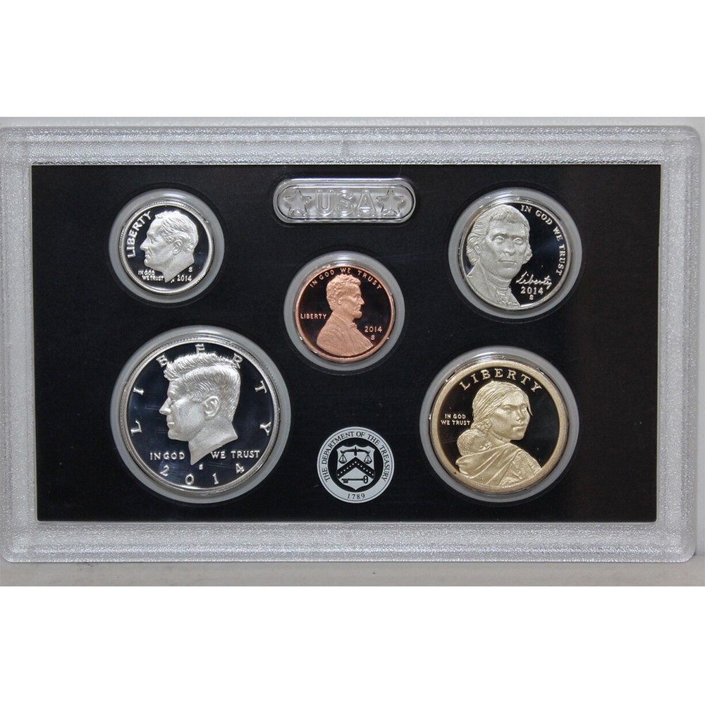 2014 Partial Silver Proof set - Sacagawea, Kennedy, Dime, Nickel Cent