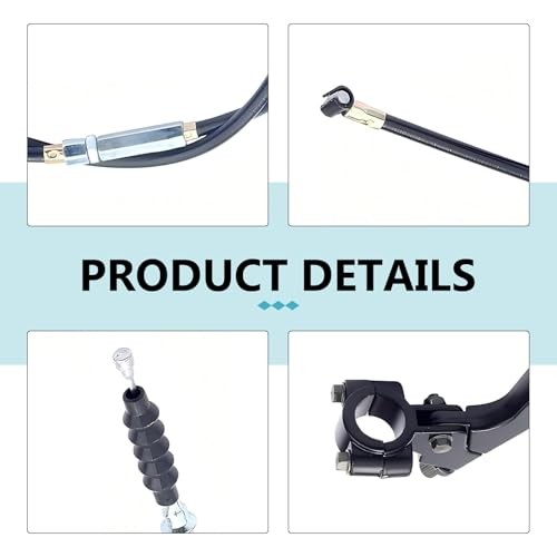 1 Set Motorcycle 7/8" Left Clutch Lever Handle Cable, Adjustable Lever &