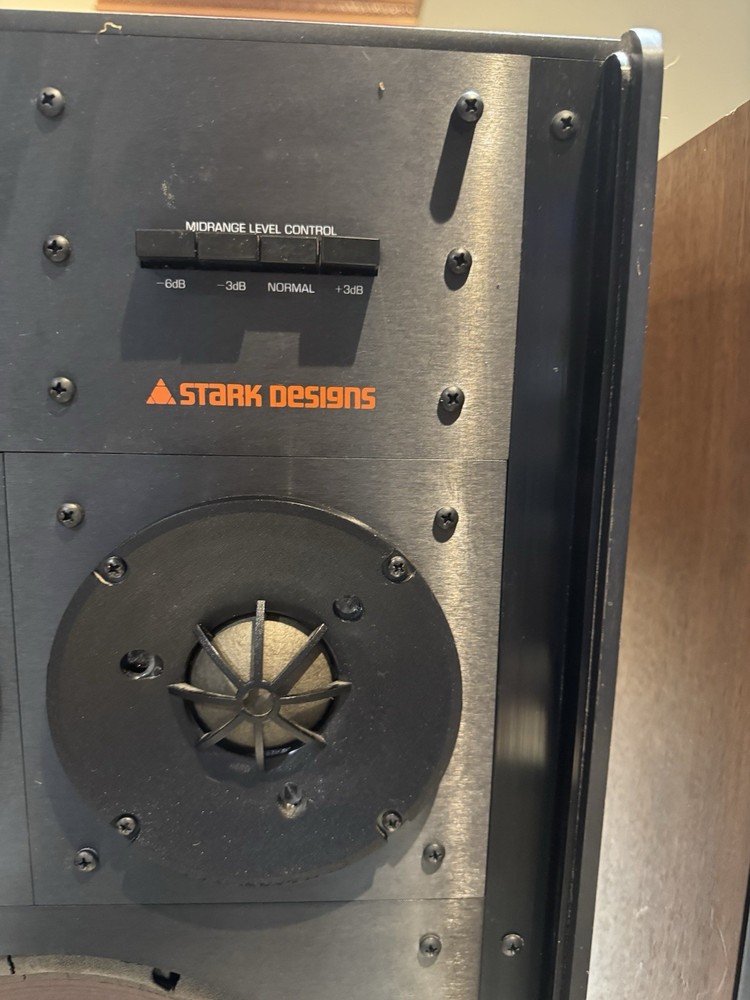Rare Stark designs SR-2 Studio Speakers W/Bases. Tested