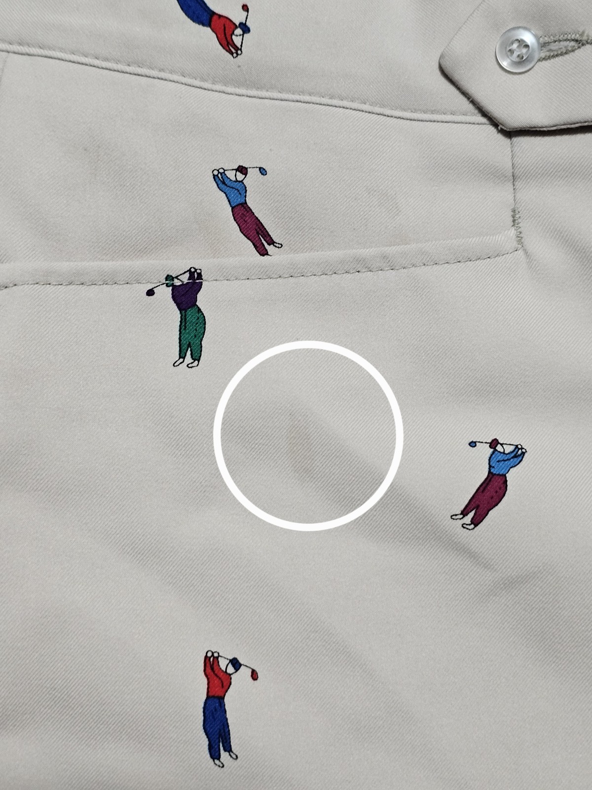 Vintage Sansabelt Golf Pants • Mens 32x32 • Light Beige • AOP • Jaymar Roby Inc.