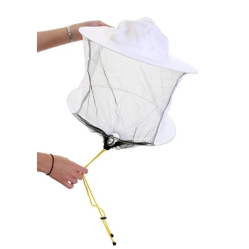 White Beekeeping Hat Double Wire Veil Beekeeper Helmet Breathable Bee Keeping