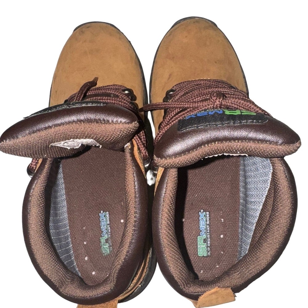 SRMAX work brown boots leather upper shoes size 8