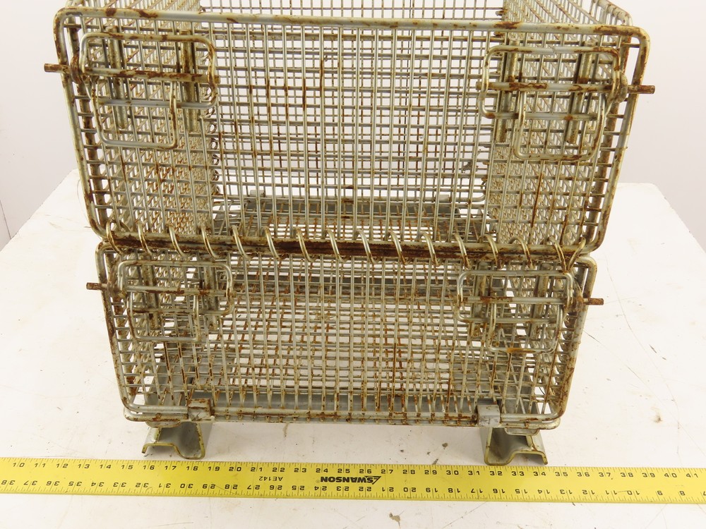 Miniature Collapsible Folding Stackable Industrial Wire Baskets 18"x20"x16"