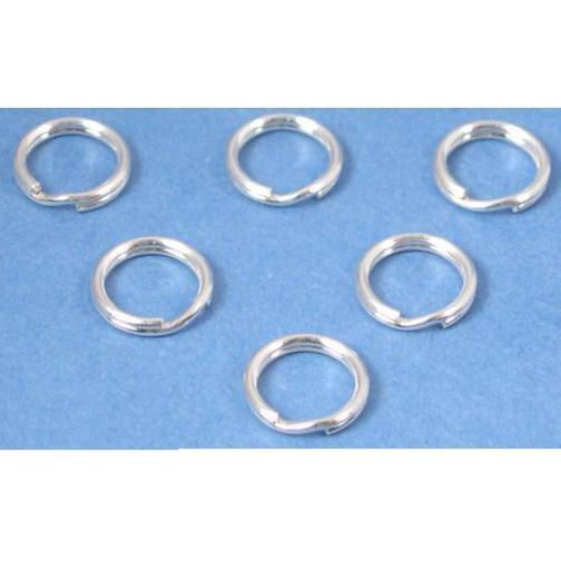 6 8mm Round Split Ring Sterling Silver Beading Parts