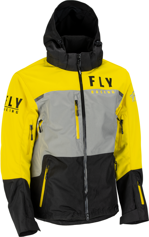 Fly Racing Carbon Snowmobile Jacket, Waterproof, Windproof, Black Yellow, Medium