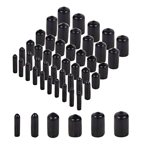 Aleric Rubber End Caps - 60pcs Flexible Screw Thread Protector Covers Rubber