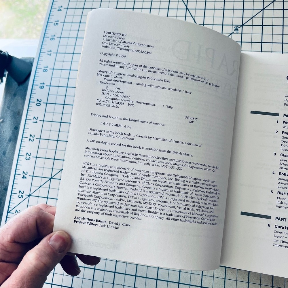 Microsoft Press Rapid Development McConnell 1996 Software Engineering Computing