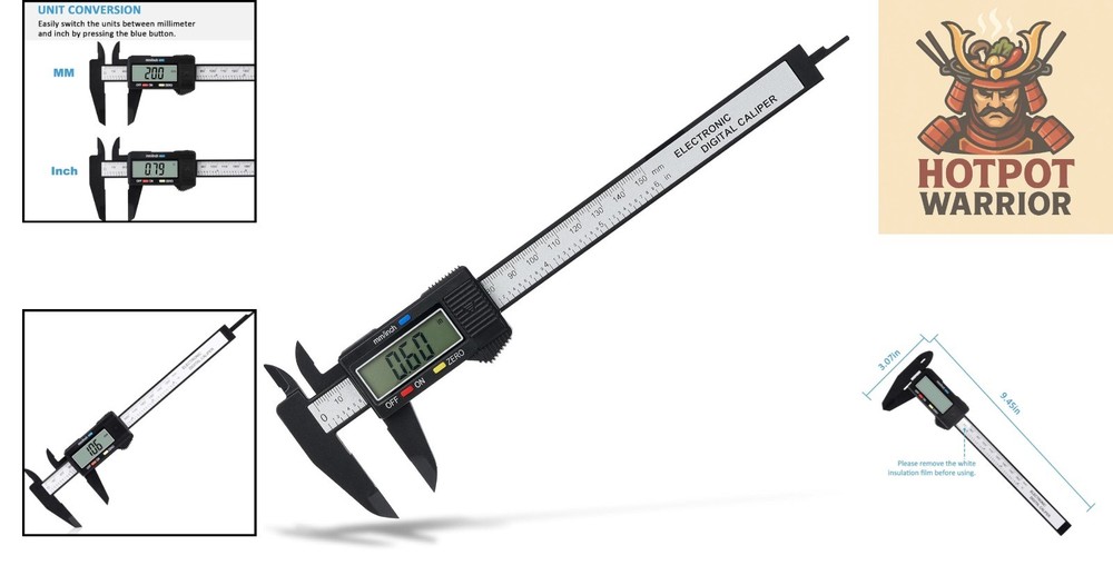 Precision Digital Caliper 0-6” Measuring Tool with Easy LCD Screen & Auto-Off