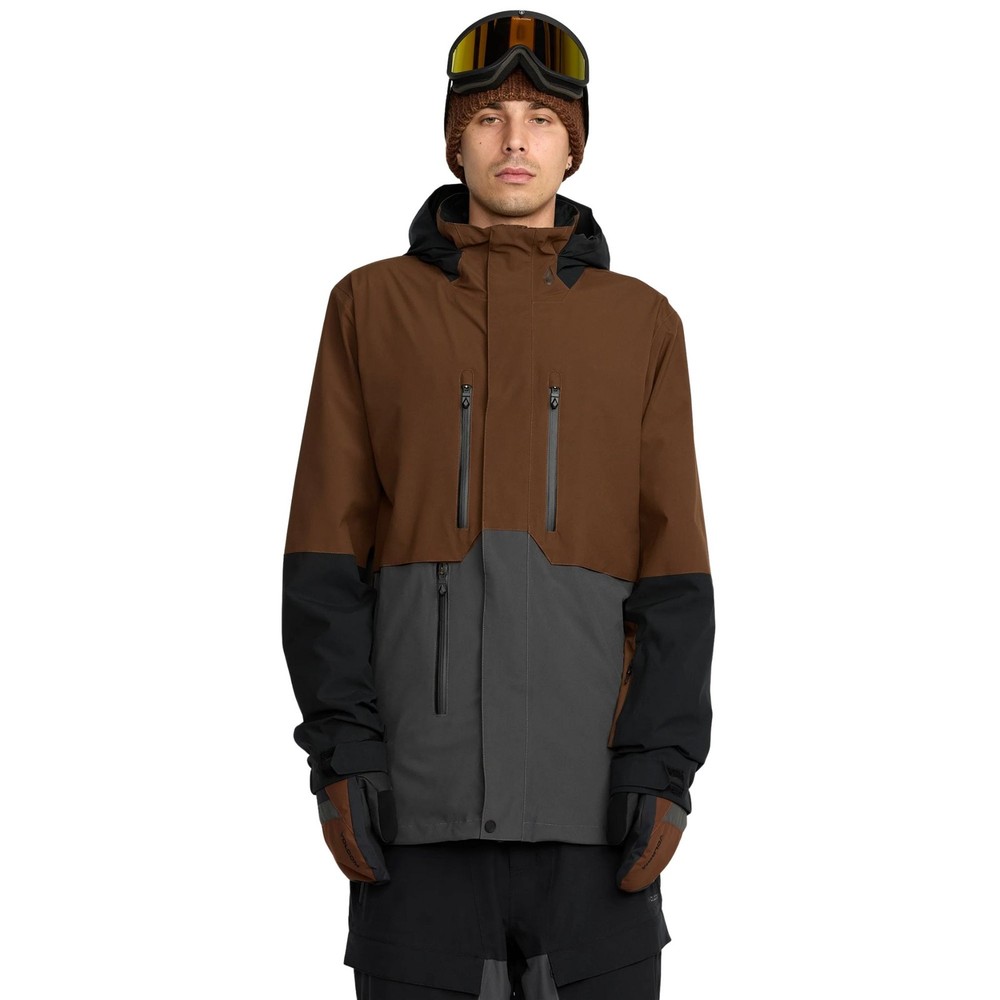 Volcom Rnge Stretch 30K Men's Winter Jacket, Brown, Large