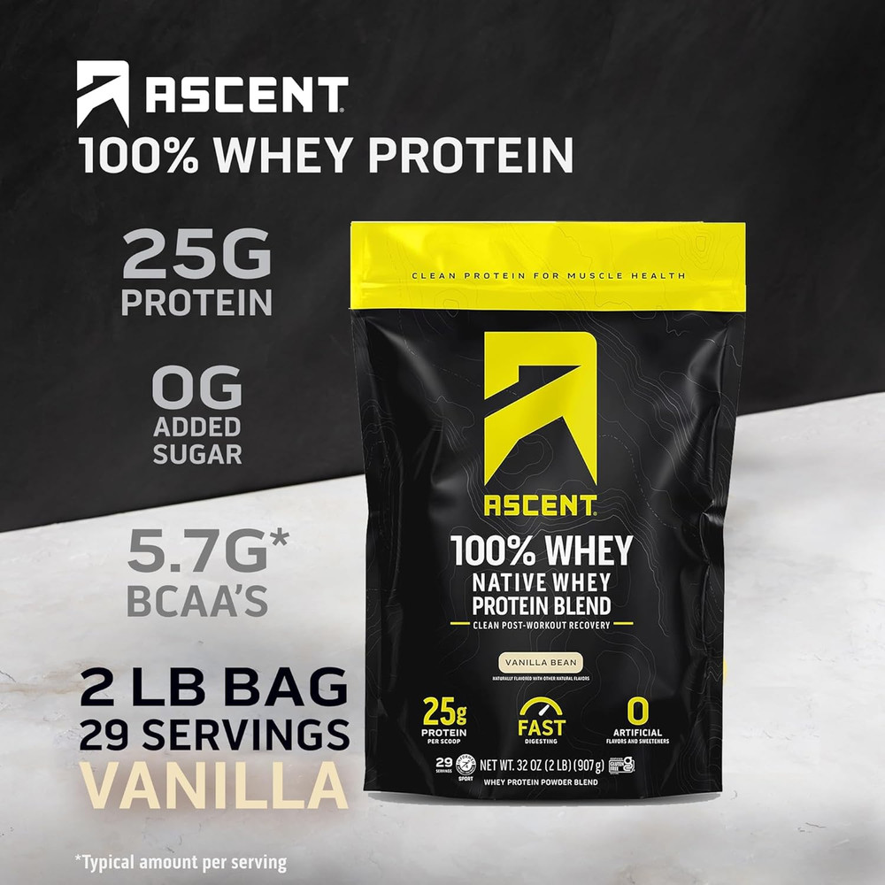 100% Whey Protein Powder - Post Workout Whey Protein Isolate, Zero Artificial Fl