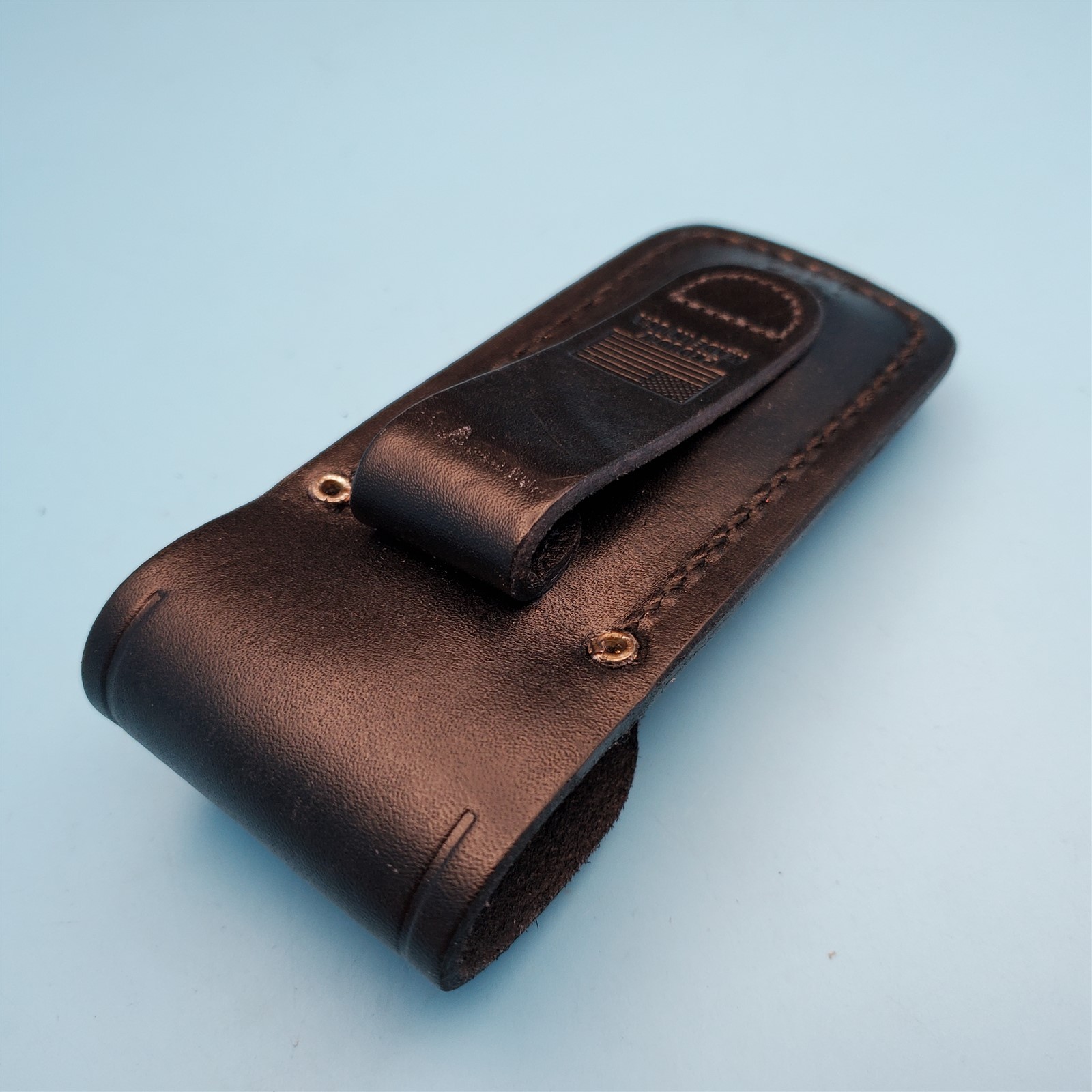 Vintage Buck 110 Pocket Knife Sheath Black Leather Folding Blade Hunter Case 5"