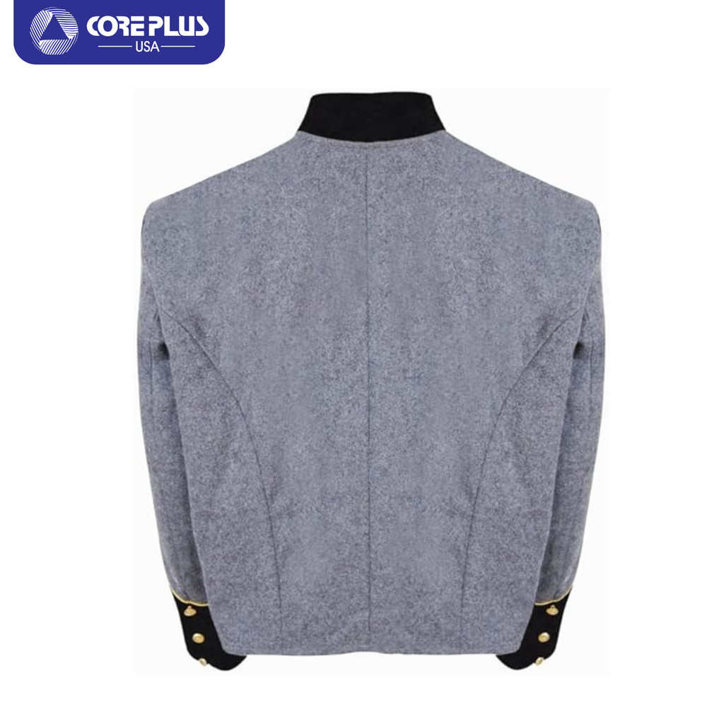 Civil War Lt's Grey Wool Shell Jacket - 1 Gold Braid, Single Breasted