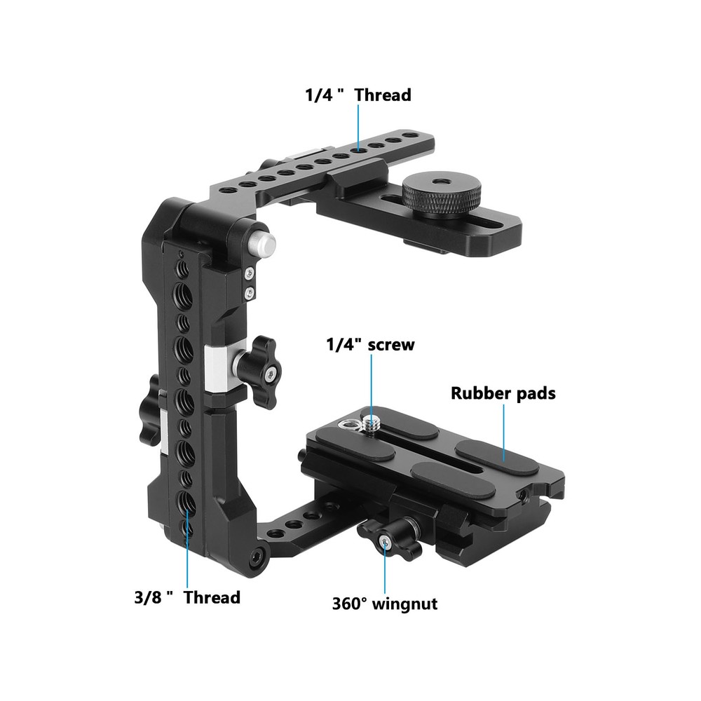 CAMVATE Universal Quick Release Foldable Half Cage Kit with Arca-Type Baseplate