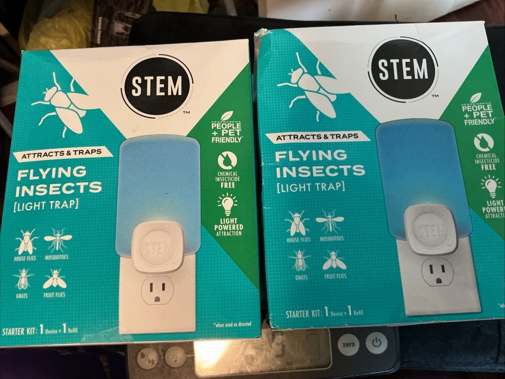 2 STEM Light Trap Flying Insects Starter Kit 1 Device & 1 Refill -