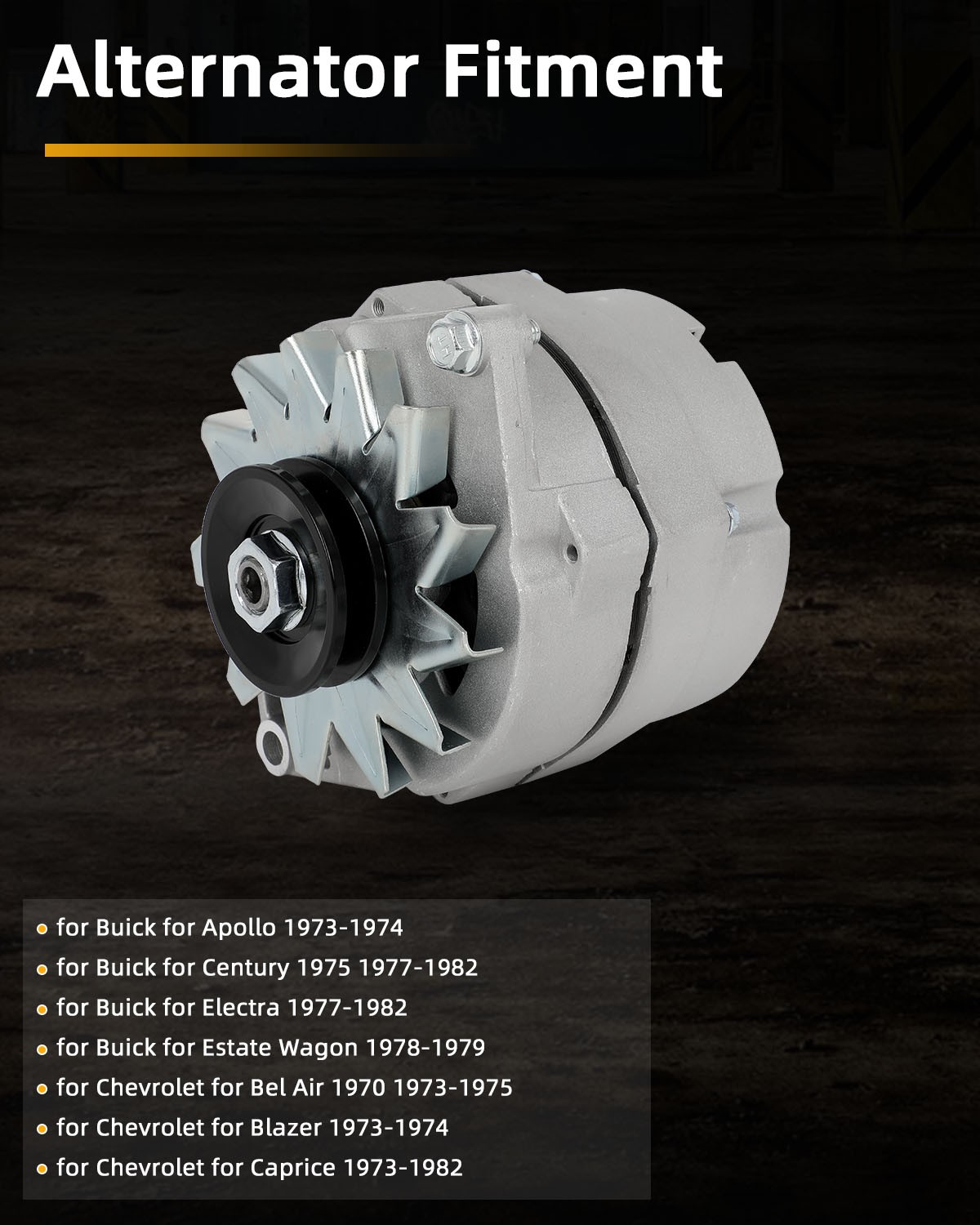 Alternator fits High Output 105Amp 1-Wire 10SI Self-exciting SBC BBC GM ADR0151