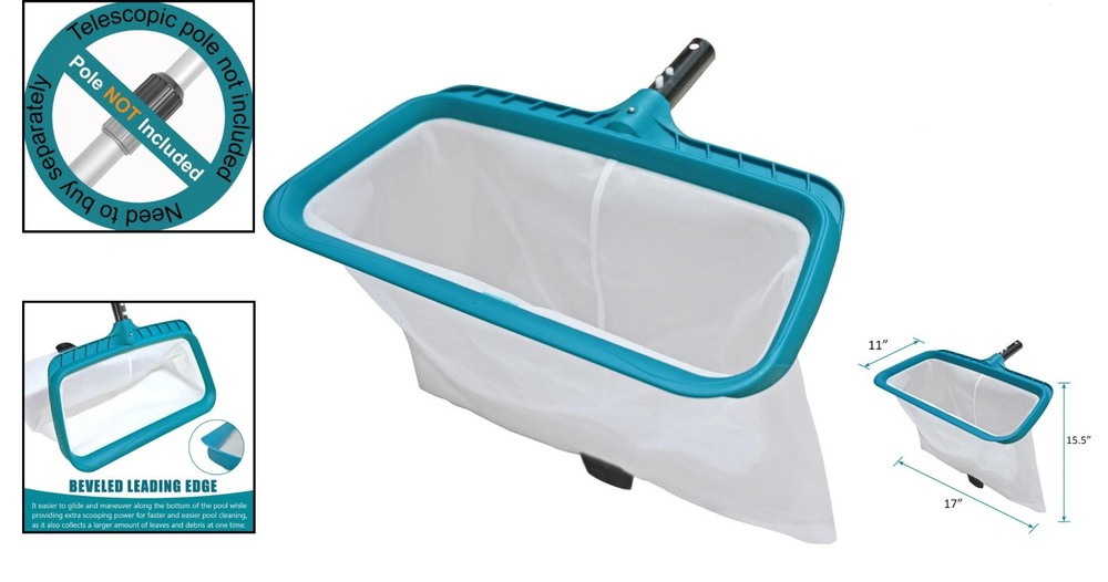 17" Professional Pool Skimmer Net - Lightweight Tool for Effortless Cleanup