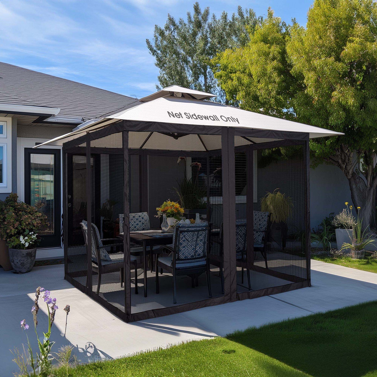 Yescom 10x12ft Gazebo Replacement Mosquito Netting with Zipper for Canopy