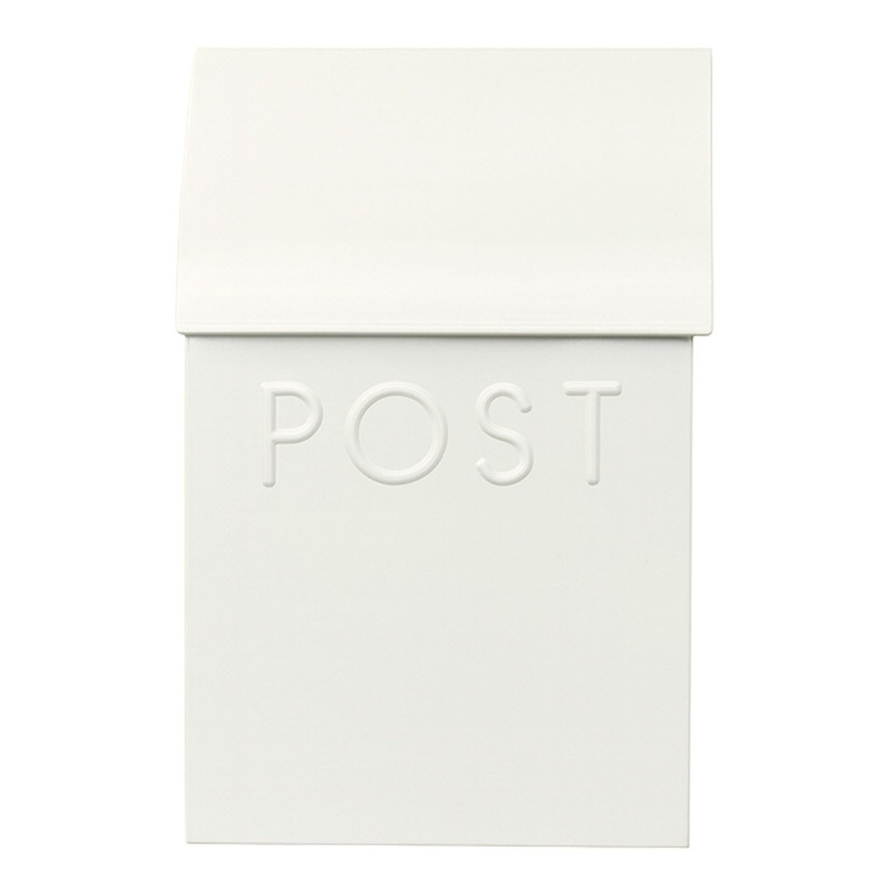 NACH Milano Pointed White Mailbox - Rustic Mailboxes for Outside with Newspaper