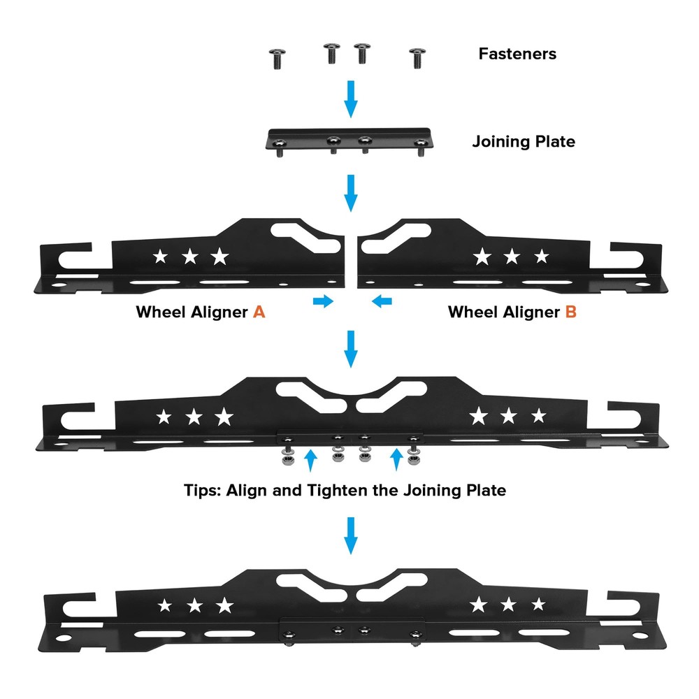 Wheel Alignment Tool Kit with Measuring Tapes for Home Use Matte Black