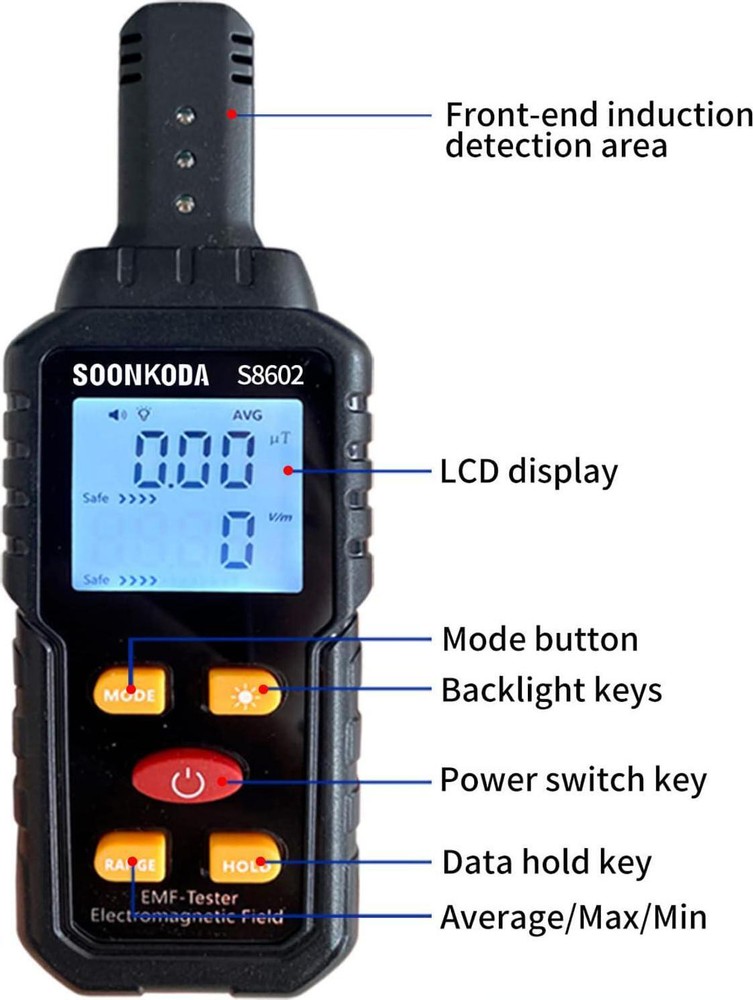 3 In 1 EMF Meter,EMF Reader,Electromagnetic Field Radiation Detector,EMF Tester