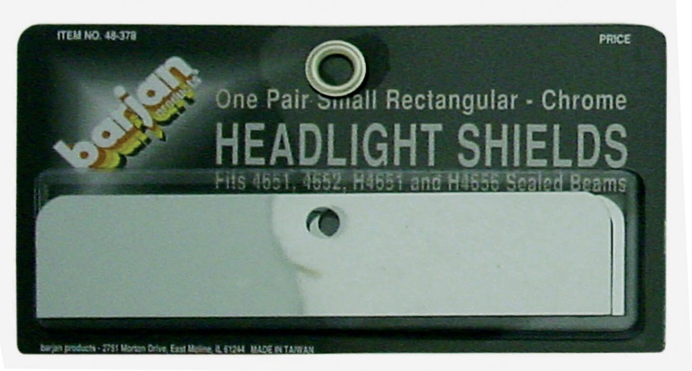 Barjan 48378 Barjan One Pair Small Rectangular Chrome Headlight Shields For 4651