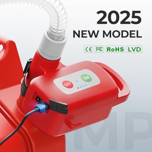Automatic Fuel Transfer Pump, Fast 3.2 GPM Flow Gas Transfer Pump with Auto Red