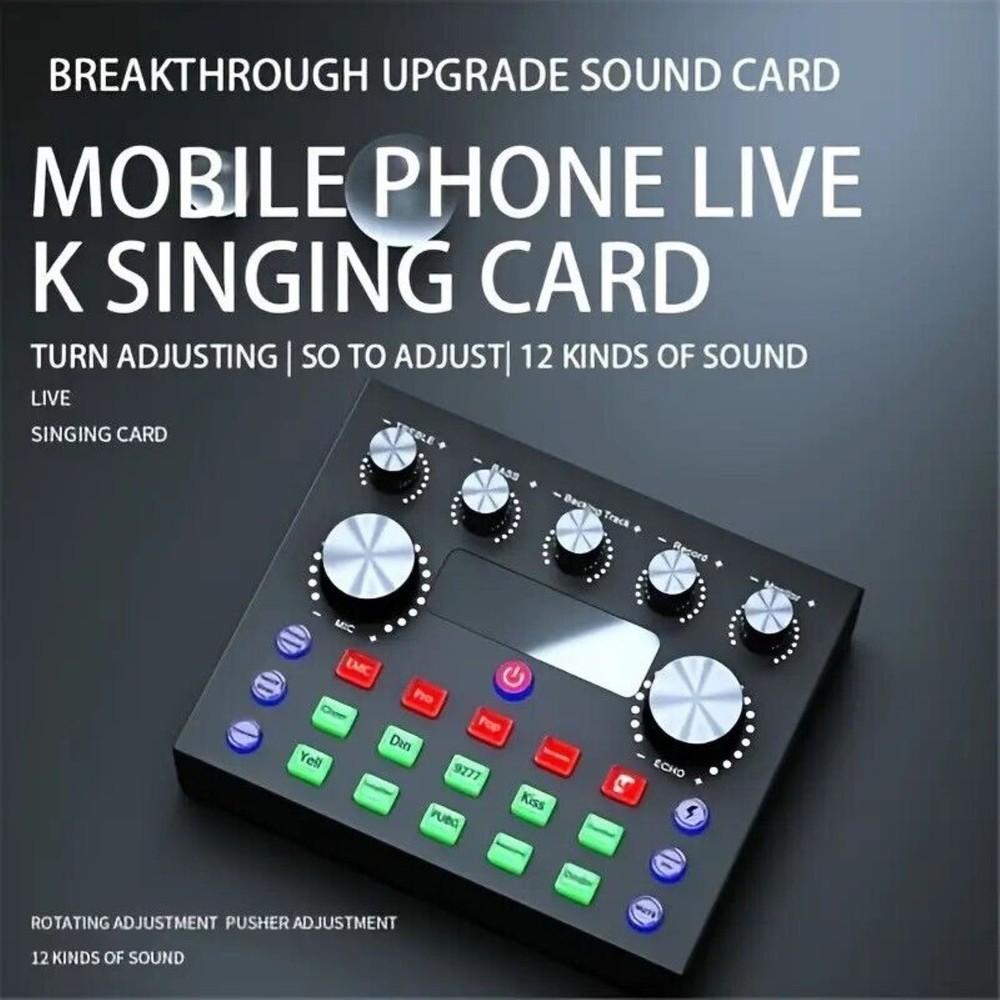 V8S Sound Card Live Audio Equipment Multi-platform Live Broadcast Compatibility