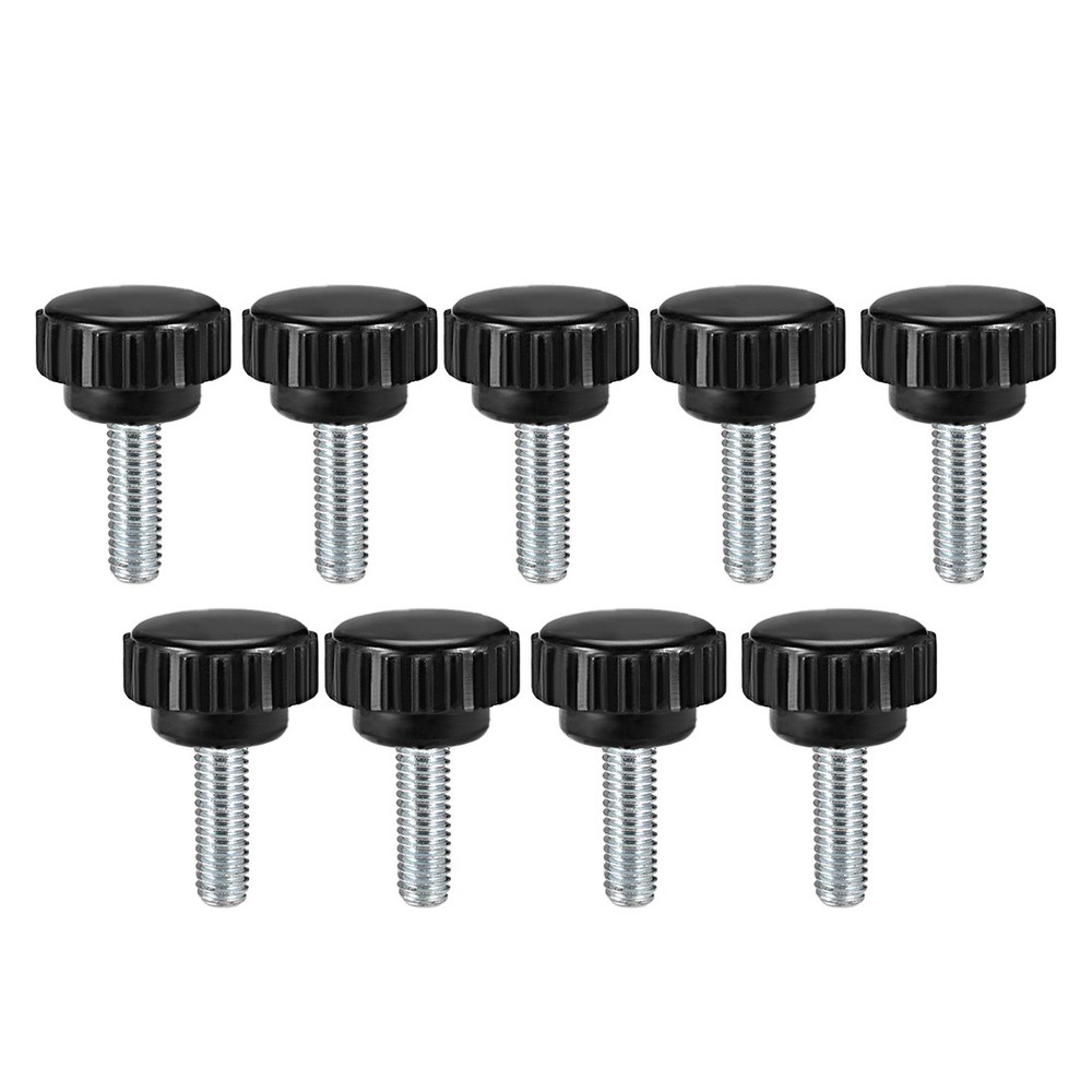 9 Pack M6 x 15mm Male Thread Knurled Clamping Knobs Grip Thumb Screw on Type