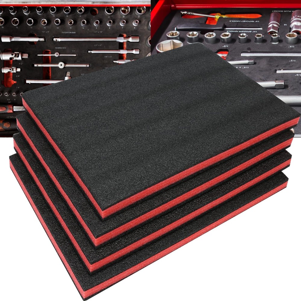 4 Pack 17 X12 X 1 Inch Tool Box FoamTool Shadow Foam Inserts For Cases Kaizen...