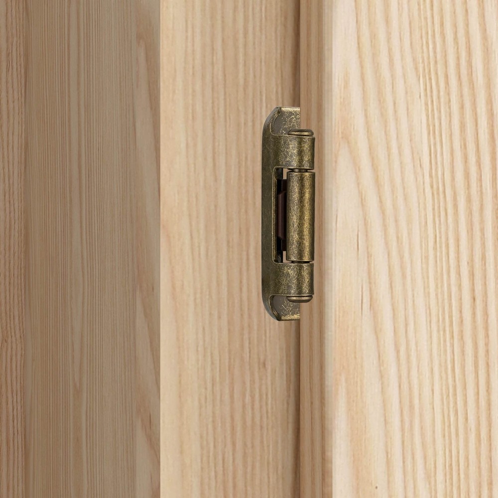 Vallecloud 4 Pack (2 Pair) Antique Brass Cabinet Hinges for
