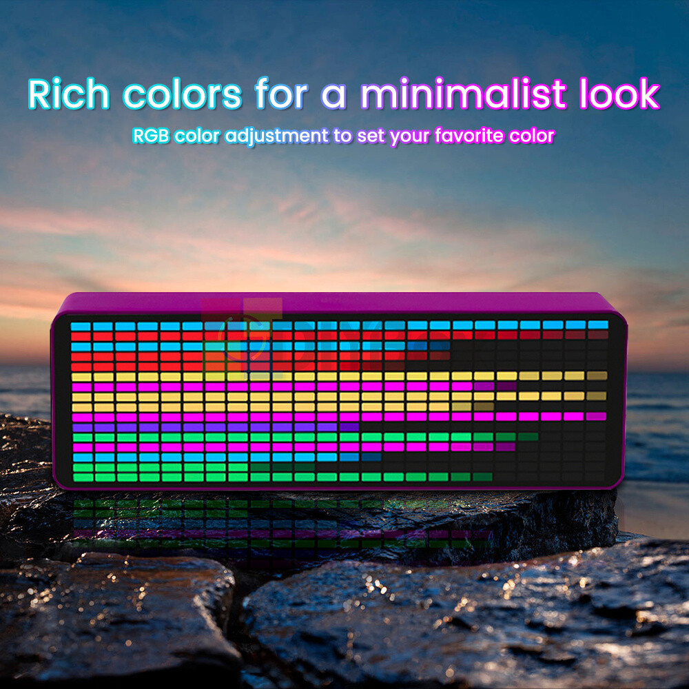 MIC+CABLE Sound Level Meter Clock LED Audio Display Music Spectrum Visualizer