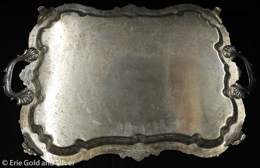 Goldfeder Silverware Co. Silverplate Footed Serving Tray