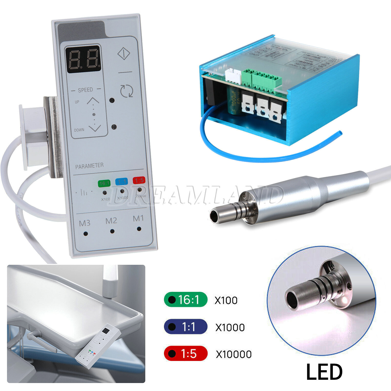 Dental LED Built-in Brushless Electric Micro Motor Touch Button